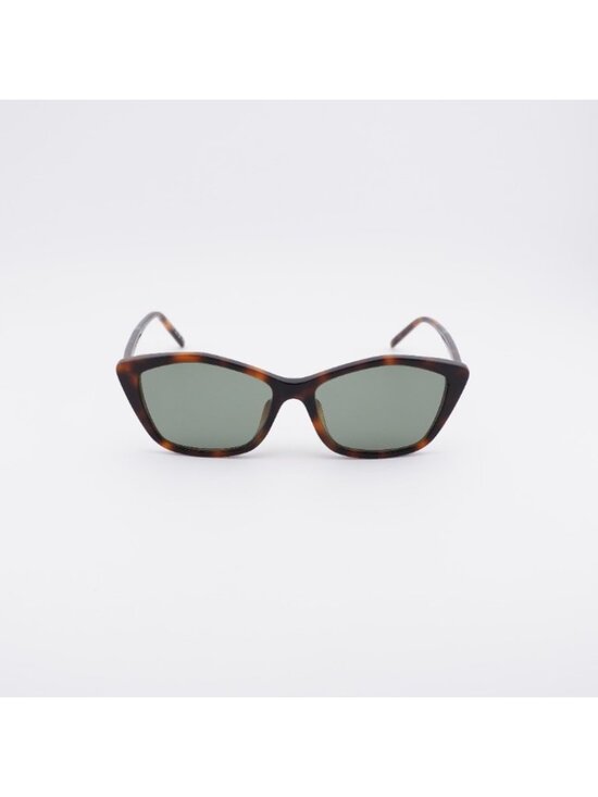 Saint Laurent SL 775/F 003 Sunglasses Havana Cat Eye Frame, Green Lenses main image 8